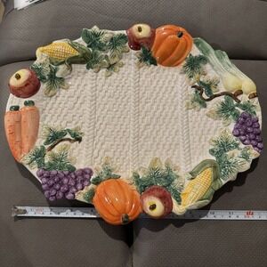 Vtg Fitz and Floyd Harvest‎ Bounty 1993 Omnibus 13.5" Oval Serving Platter